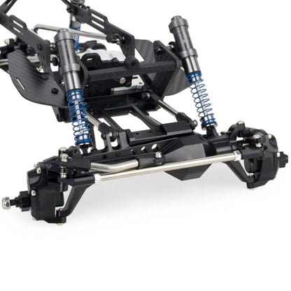 High Clearance LCG Chassis Kit for Performance 1/10 RC Crawler Cheater Rigs Carbon Fiber Chassis Rails Gearbox & Adjustable Shock Absorbers DIY Builds Upgardes Parts