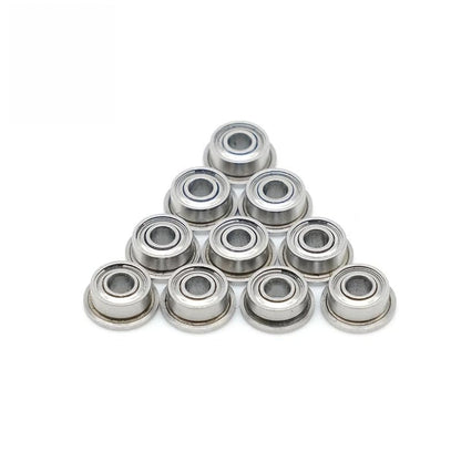 MF74ZZ Flange Bearing 4x7x2.5 mm 10PCS Double Shielded Bearing Steel Flanged MF74 Z ZZ Ball Bearings SMF74Z MF74-2Z - size: MF74ZZ 4x7x2.5