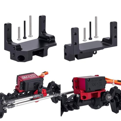 SCX10 III Servo Mount, Aluminum AR45P Portal Mount 4-Link Suspension for 1/10 RC Crawler Axial SCX10 III Sevro On Axle Mount Upgrades (Silver) - color: Silver
