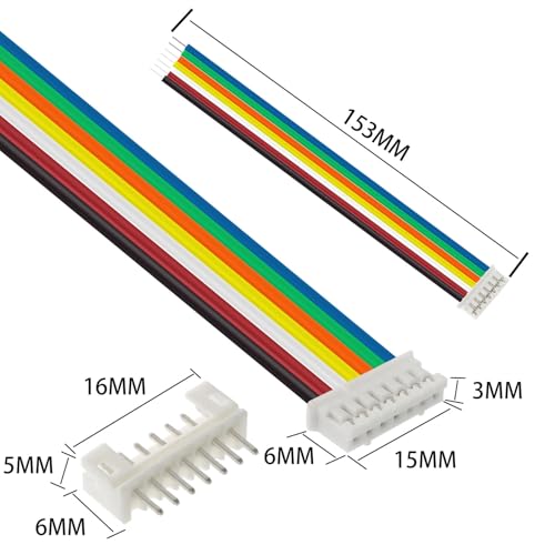 40Pcs Jst 2.0 Ph 7 Pin Connector Plug,Include 20pcs Mini 7 Pin Jst Ph2.0 Connector Plug Female with 150mm Cable Wire & 20pcs Male Micro Jst Ph2.0mm 7 Pin Connector Kit - size: Jst-2.0-Ph-7Pin-20pcs