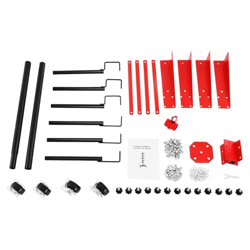 AutoBody Panel Paint Stand, Center Post Hang Paint Spray Stand with 4 Lockable Wheels & 6 Adjustable Hook Levers, Spray Tree Holder for Automotive Doors, Bumpers, Fenders, Hoods (18.5*18.5*47.24in) - size: 47x47x120cm