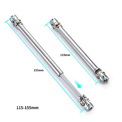 RC-Hub 1Pcs RC Driveshafts Metal Drive Shaft 45-50/47-57/55-67/60-80mm for 1:14 Tamiya Trailer Tractor Truck RC Crawler Car (115-155mm) - size: 115-155mm