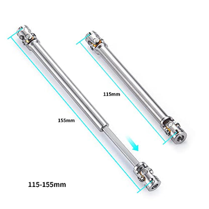 RC-Hub 1Pcs RC Driveshafts Metal Drive Shaft 45-50/47-57/55-67/60-80mm for 1:14 Tamiya Trailer Tractor Truck RC Crawler Car (115-155mm) - size: 115-155mm