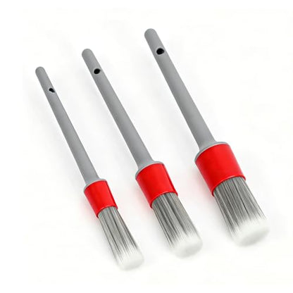 3 PCS Car Detailing Brush, Scratch-Free Boar Hair Cleaning Tool Auto Detail Brushes, Universal Vehicle Interior Cleaner Soft Bristles for Cleaning Wheels Engine Air Vents - color: 3 PCS
