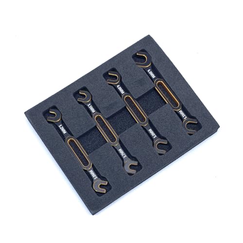 KingVal 4PCS Wrench 3.0/3.2/3.5/3.7/4.0/5.0/5.5/6.0mm Turnbuckle Nut Ball Joint Remover RC Universal Repair Tool Compatible with RC Car Boat RC Drone (Gold) - color: Gold