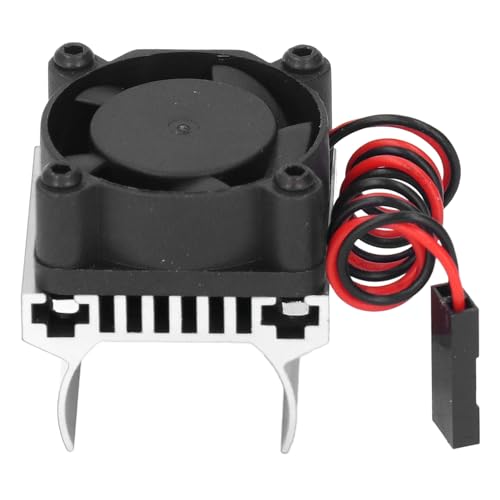 VGEBY RC Motor Cooling Fan, Efficient Heat Dissipation Compact 1/18 Scale Heatsink for RC Enthusiasts Hobbyists Racing Maintenance - color: Silver