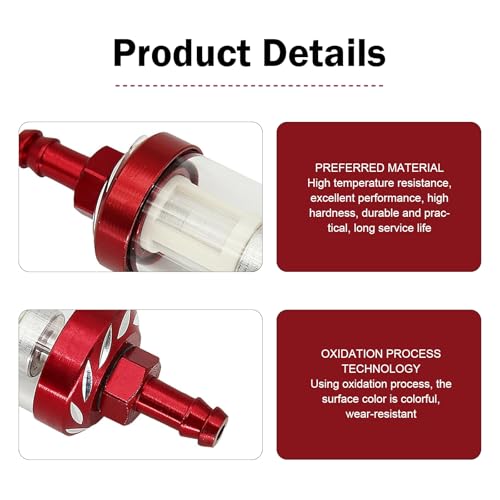 Automotive Fuel Filter, Inline Gas Filters, Detachable Transparent Metal Glass Visible Oil Level Fuel Filters, Universal Filter Oil Cup Universal for Motorcycles ATVs