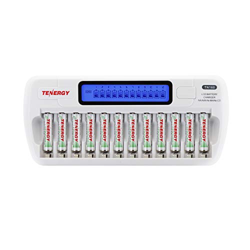Tenergy 12 Pack Centura AAA and TN160 Charger, Low Self-Discharge AAA 1.2V 800mAh NiMH Rechargeable Batteries for Remote Controllers, Toys, and More - size: Charger + 12 Pack Centura AAA