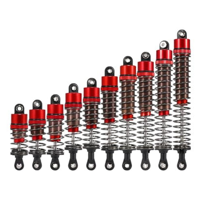 1/10 RC Oil Leakproof Shocks,2Pcs Adjustable Oil Filled Shocks 52mm-120mm for 1/10 RC Buggy Truggy On Road Touring Drift Cars Monster Trucks Upgrade Parts (2PCS 110mm Red) - color: 2PCS 110mm Red