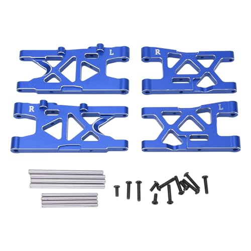 RC Front and Rear Suspension Arms Set Aluminum Alloy Upgrade Parts for Arrma 1/18 380 Brushed 4X4 Truck 380 Brushed 4X4 Small Scale Buggy, RC Car Upgrade Parts (Blue) - color: Blue
