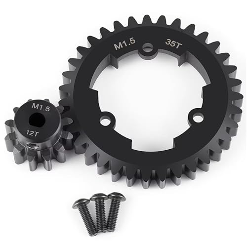 RC Car Assortment for X-MAXX 6S 8S for Monster 1/5 RC Truck Upgrade Parts Steel 1.5M 35T Spur Gear and 12T Pinion Motor Gears