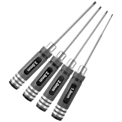 RC Hex ScrewDriver Set - 4pcs 1.5mm 2.0mm 2.5mm 3.0mm RC Tool Kit | Hex Allen Screwdriver Kit for RC Car 1/10, Helicopter & Repair Tools, Durable RC Screwdriver Set for Precision Maintenance
