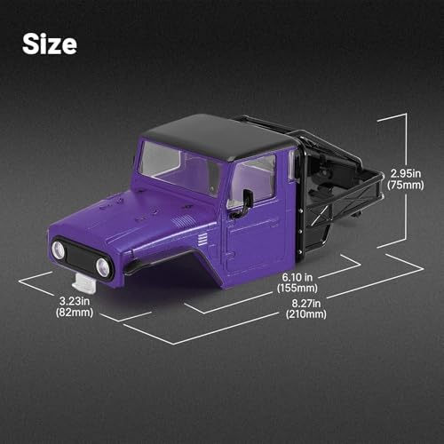 RC Spare Part Compatible with TRX4M for Defender for Bronco Hard Body Shell with Cage for 1/18 RC Crawler Car Upgrade Accessories(Purple) - size: Purple