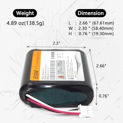 (2-Pack) 3.7V 7800mAh Battery for 300-10186, AI05-2, AI07-1 | Fits AI07-2, Pro 7 and compatible ADT Command smart security panels; rechargeable replacement battery pack.
