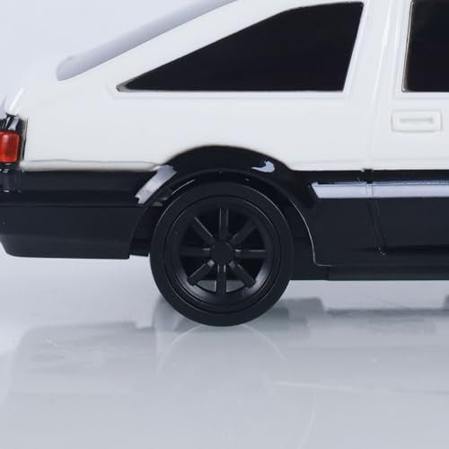 TOUCAN RC HOBBY 1/43 Rc Drift Car AE86 15km/h High Speed 2.4G Radio Controlled Racing Vichle Fully Proportional 4WD RTR Mini Model Dual Hazard Lights Radio Battery 14+ - color: White