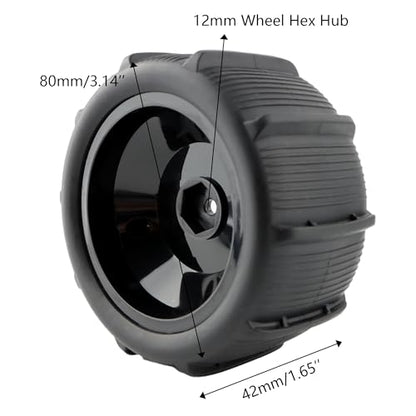 1:14 Paddles Buggy Tires Hex 12mm Wheels for Snow Sand 1:14 14301 14302 H14MK JC14EP HP141S HP141 14209 14210 RC Car(4 Pieces) - color: 4pcs, size: 1:14