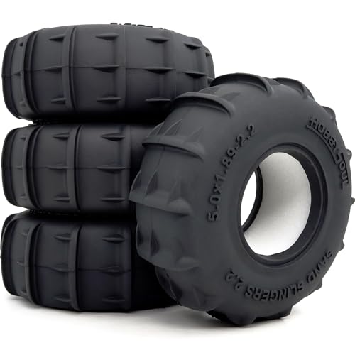 Sand Slingers 2.2 Tires 4-Pack Fits 1/10 RC TRX4 SCX10 Crawler | 127mm / 5.0'' tall off-road tires designed for sand and snow terrain, replacement upgrade for 1/10 RC crawler trucks - style: 127mm Tall - 2.2 Sand Slingers tires