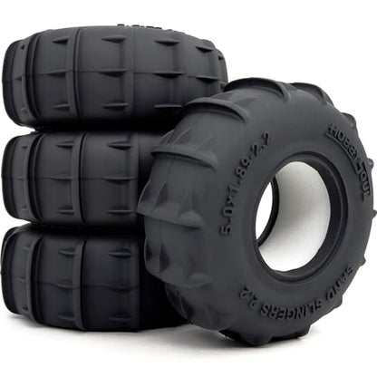 Sand Slingers 2.2 Tires 4-Pack Fits 1/10 RC TRX4 SCX10 Crawler | 127mm / 5.0'' tall off-road tires designed for sand and snow terrain, replacement upgrade for 1/10 RC crawler trucks - style: 127mm Tall - 2.2 Sand Slingers tires