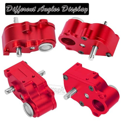 LCG Middle Transmission Gearbox Upgrades Part for 1/10 RC Crawler car SCX10 SCX10 ii 90047 Wraith,Aluminum Center Transmission Gearbox Hops up,Red - color: Red(parts)