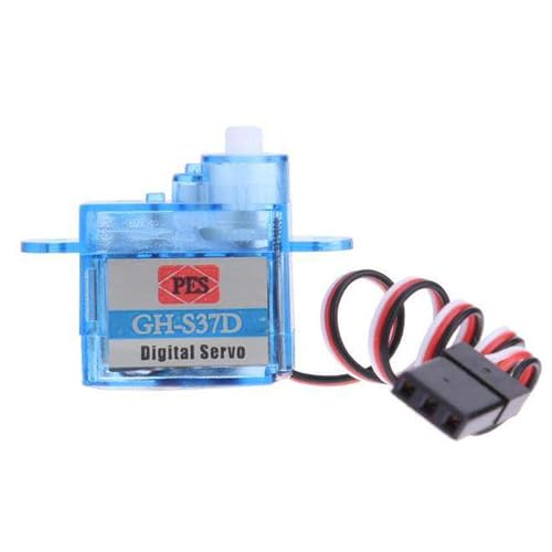 GH-S37D Ultra-Light Micro Servo - Mini Small 3.7g Digital Servo Motor for RC Car Plane Helicopter & Boat for Arduino, Raspberry Pi, Pack of 4
