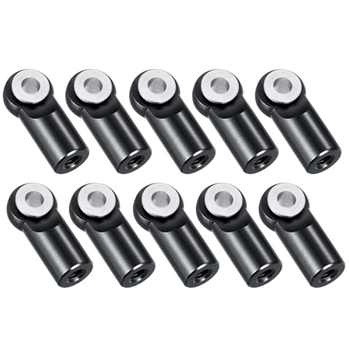 MORLORDY 10Pcs M2.5 Tie Rod End Ball Joint Link Ball Head Holder for RC Car Truck Upgrade Part (Black) - color: Black