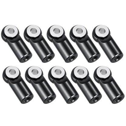 MORLORDY 10Pcs M2.5 Tie Rod End Ball Joint Link Ball Head Holder for RC Car Truck Upgrade Part (Black) - color: Black