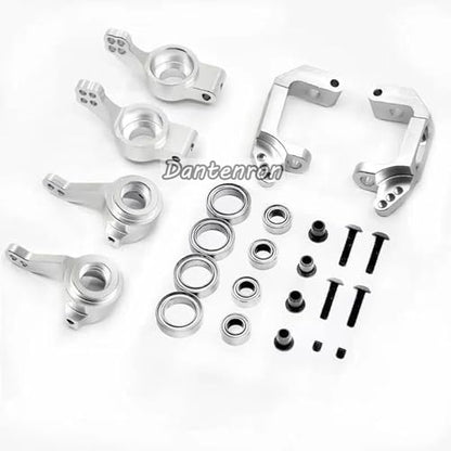 Aluminum RC Steering Knuckle Hub Upgrade Parts Kits 102210 102010 102011 102212 102012 Part Compatible with HSP Redcat Racing Lightning Volcano EPX Monster 1/10 RC Model Car Truck (Silver) - color: Silver
