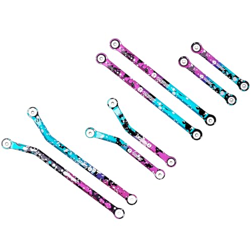 Splash Anodizing Aluminum High Clearance Chassis Links Set for Axial SCX24 Lexus GX 470 1/24 RC Crawler Car Upgrades - style: Aluminum