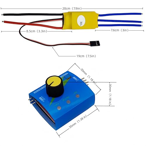 30A Brushless Motor Electronic Speed Controller + 3CH Digital Multi Servo Tester RC Speed Controller Checker ESC Consistency CCPM Master for RC Plane Helicopter