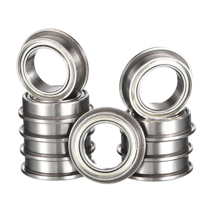 MF126ZZ Flanged Ball Bearing, ID 6mm x OD 12mm x Width 4mm Miniature Bearings, Double Metal Shielded Deep Groove Bearings, Pre-Lubricated (GCr15) Chrome Steel 10pcs - size: MF126ZZ 6mmx12mmx4mm