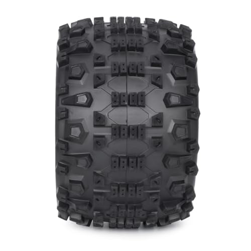 17mm Hex RC Wheels and Tires 2PCS RC Truck Buggy Preglued Tires Wheels for 1/8 1/10 Scale Arrma Kraton Notorious Outcast Typhon 6S 4S 3S Traxxas Maxx T Maxx Sledge Revo Upgrade Parts