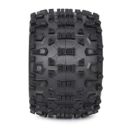 17mm Hex RC Wheels and Tires 2PCS RC Truck Buggy Preglued Tires Wheels for 1/8 1/10 Scale Arrma Kraton Notorious Outcast Typhon 6S 4S 3S Traxxas Maxx T Maxx Sledge Revo Upgrade Parts