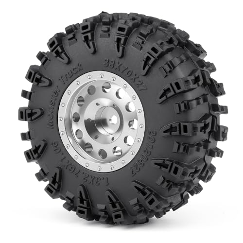 MORLORDY 4Pcs 1.3" Wheels Tires Set for 1/18 1/24 RC Crawler Car SCX24 Ascent-18 TRX4M Upgrade Parts (Style A) - color: Style a