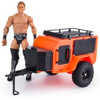 AMK 1/18 1/24 RC Crawler Trailer, Scale Off-Road Camping Trailer with Roof Rack & Storage Box, Tow Trailer for SCX24 TRX4M FCX24 AX24 Bronco Defender K10 F150 RC Accessories (Purple) - color: Purple