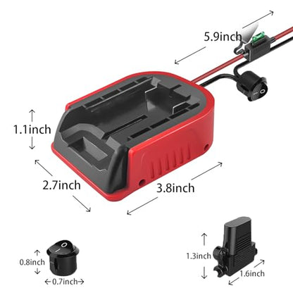 2 Packs Power Wheel Adapter for Craftsman 20V Battery Adapter Power Wheels Battery Converter Kit with Fuses & Wire Terminals, 14AWG Wire, Power Connector for DIY Rc Car Toys, Robotics and Rc Truck