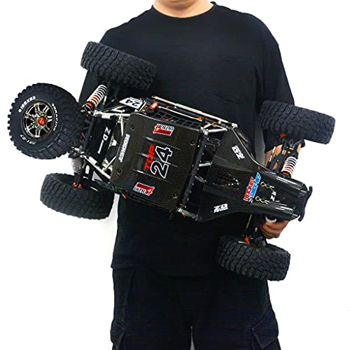 1/7 Scale 4WD Brushless Desert Buggy, 2000KV Motor 150A ESC 25KG Metal Servo, CNC Adjustable Aluminum Shocks, 2.4GHz RTR Hobby Off Road RC Car for Adults 14+（Without Battery） - color: Black