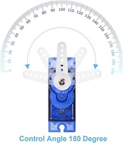 Sg90 9g Micro Servo Motor for Arduino RC Car Robot Boat Plane 5Pcs | Mini, Small, 9 Gram, Metal Gear, Digital, 180 Degree, Steering Servos for Rc Airplane Helicopter Robotic Arm Diy