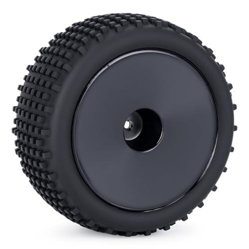 1/10 RC Buggy Tires 12mm Hex 4PCS for Serpent XRAY Tekno Yokomo Tamiya | Durable 1/10 off-road buggy tires & 12mm hex wheels.Upgrade Front and Rear Racing Tyres set.Great traction.