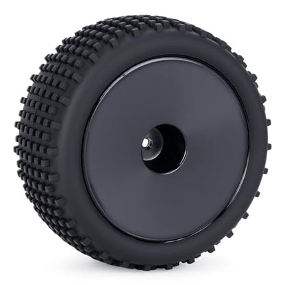 1/10 RC Buggy Tires 12mm Hex 4PCS for Serpent XRAY Tekno Yokomo Tamiya | Durable 1/10 off-road buggy tires & 12mm hex wheels.Upgrade Front and Rear Racing Tyres set.Great traction.