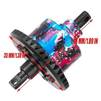 Front Rear 37T Differential Gear Upgrades Part for 1/10 Slash 4X4 (VXL)/Rustler 4X4 (VXL)/Stampede 4X4 (VXL)/Jato 4X4 VXL4WD,XO-1,RC Steel #45 Diff Set Hop Ups,Colorful(Navy Blue Red Tone) - color: Colorful(navy Blue Red Tone) - (37t Differential)
