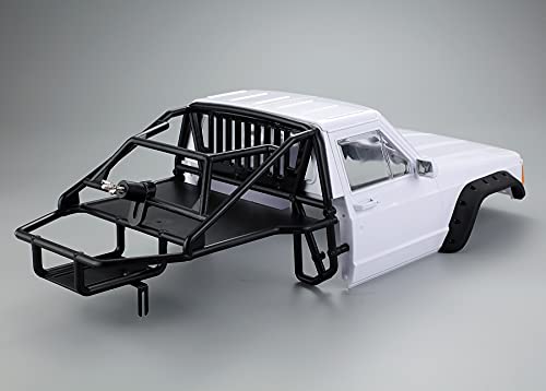 RC Crawler Body Cab & Back-Half Cage Body Shell for 1/10 RC Crawler TRX4 SCX10 90046 AT4 GEN 8 Scout II (White) - color: White