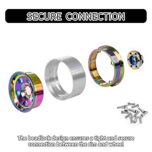 1.9 Beadlock Wheels, 4pcs Brown | Aluminum RC Rims Hub with Positive Offset 12mm Hex for 1/10 RC Crawler Axial SCX10 II III 90046 AXI03007 Traxxas TRX4 TRX6 - color: Five Models-brown