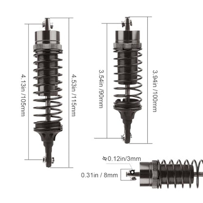HobbyPark RC Shocks for Traxxas Slash 2WD 4x4 Hoss Rustler Stampede Bandit VXL Nitro Shock Absorber Damper Set 1/10 Upgrades Parts Replace of 5862 (Gray)