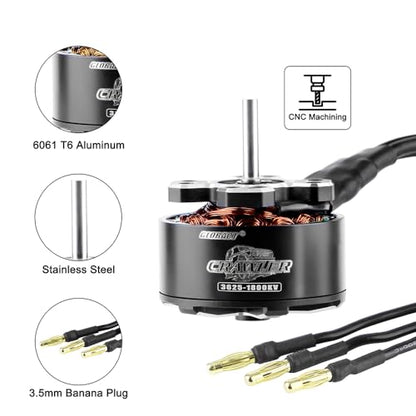 GLOBACT 3625 1800KV Brushless Motor & 80A ESC for 1/10 TRX4 SCX10 | 1/10 Outrunner Motor, Built-in Bluetooth, 1/10 RC Crawler Motor - size: 1800KV