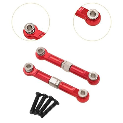 predolo 2 Pieces 1:14 RC Car Steering Linkage Pull Rod Linkages Arm Tie Rod Spare for 14211 Trucks Model DIY Modified, Red
