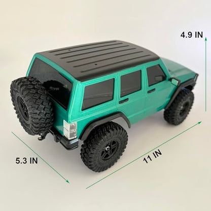 HLSFWDRIVE RC Rock Crawler 4x4 RC Jeep Truck 1/18 Scale All Terrain | Remote Control Crawler 370 Motor Full Proportional Upgraded Chassis 3 Speeds Lighting System‌ Hobby Model Adult