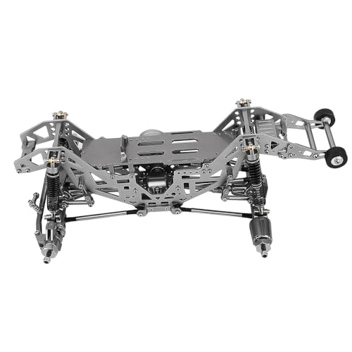 1:18 Metal Upgrade Chassis Frame with Axles Gearbox for RC LOSI Mini LMT 1/18 Digger Monster Truck Brushed RTR LOS01026 Metal Upgrade Parts (Gray) - color: Gray