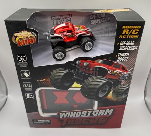 Mini RC Truck Off-Road 1:64 Scale Upgraded 2.4G 5-Channel 7CM RC Radio Wireless Remote Control Car Coke Can Micro Racing Pocket Portable for Multi-Users (Red-Truck) - color: Red-truck