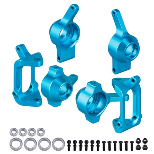 Hobbypark Front & Rear Aluminum Steering Knuckles Hub Base C Carrier Upgrade Kit for 1/18 Wltoys A959 A959B A969 A979 K929 A959-B A969-B A979-B RC Car