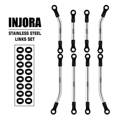 INJORA High Clearance Stainless Steel Links Set for TRX4M Defender Bronco - size: High Clearance Links